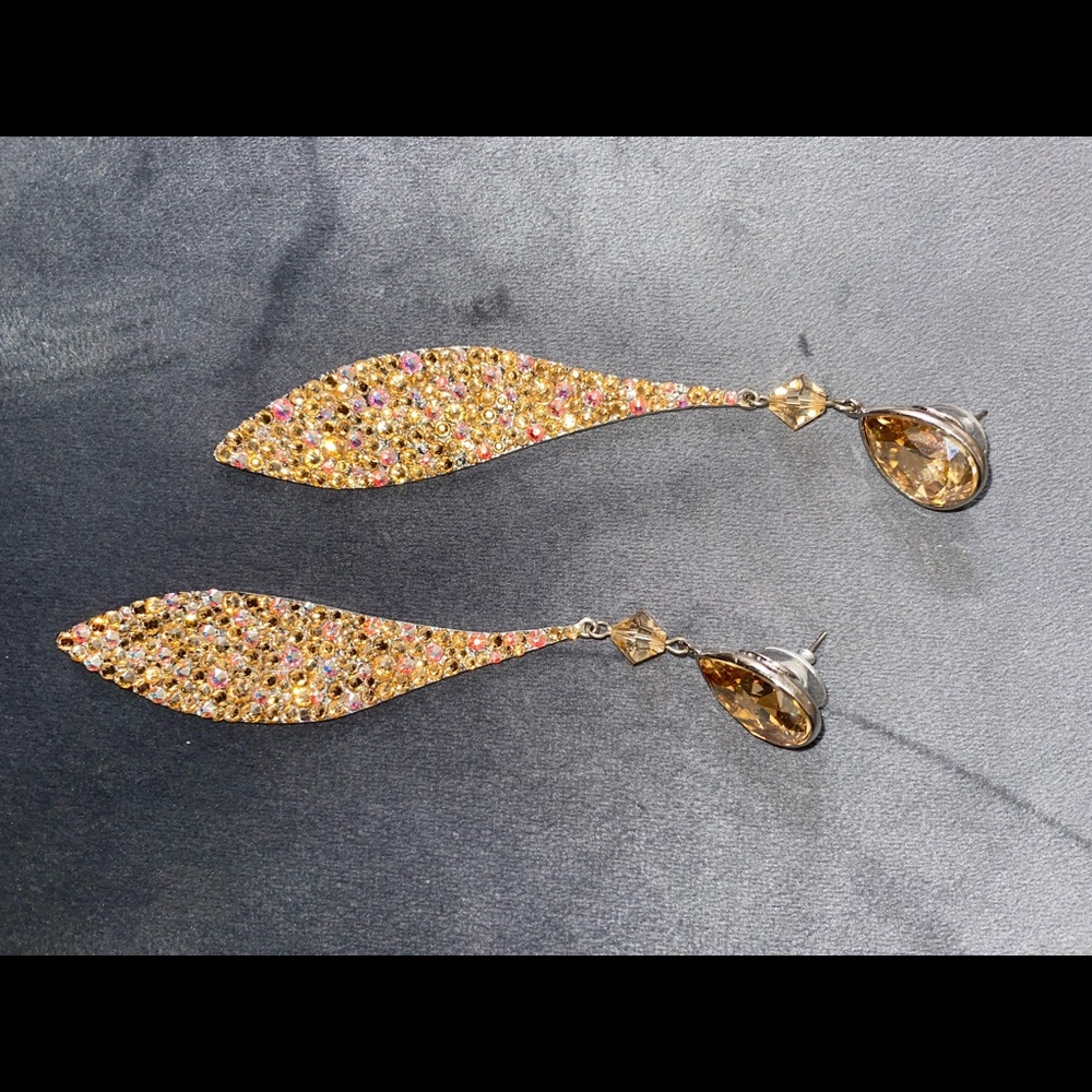 Stefanie Somers gold crystal earrings